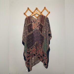 Anthropologie Akemi+Kin Frida Burnout Velvet Bohemian Flapper Kimono SZ O/S